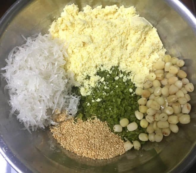 Nguyên liệu làm Xôi cốm hạt sen