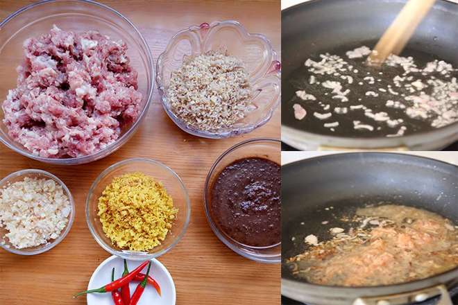 Cách làm món mắm tép chưng thịt