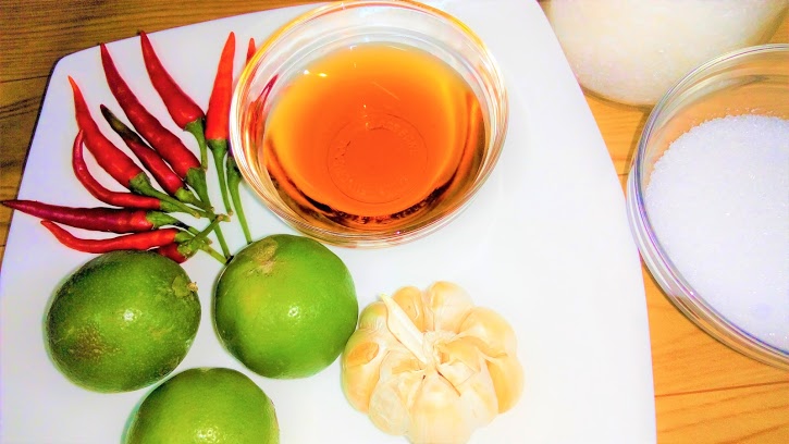 Nguyên liệu cần có để pha mắm chấm nem nắm Nam Định